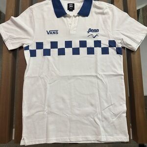 Vans White and Blue Checkered Men's Polo